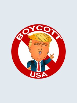 Boycott USA, Autoaufkleber, Anti Trump, Bumper Sticker